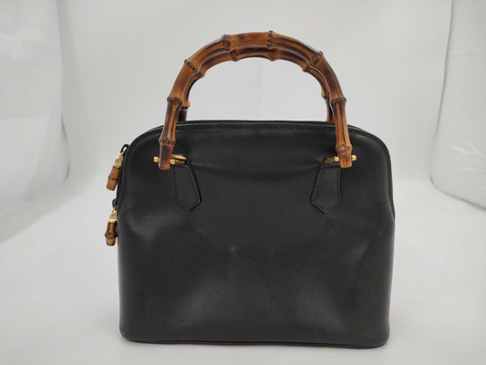 GUCCI Bamboo Handbag 000 1271 0290 Black Old Gucci Handbag