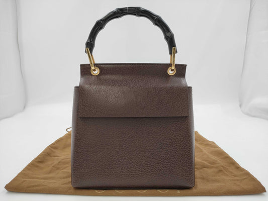 GUCCI Bamboo Leather Handbag