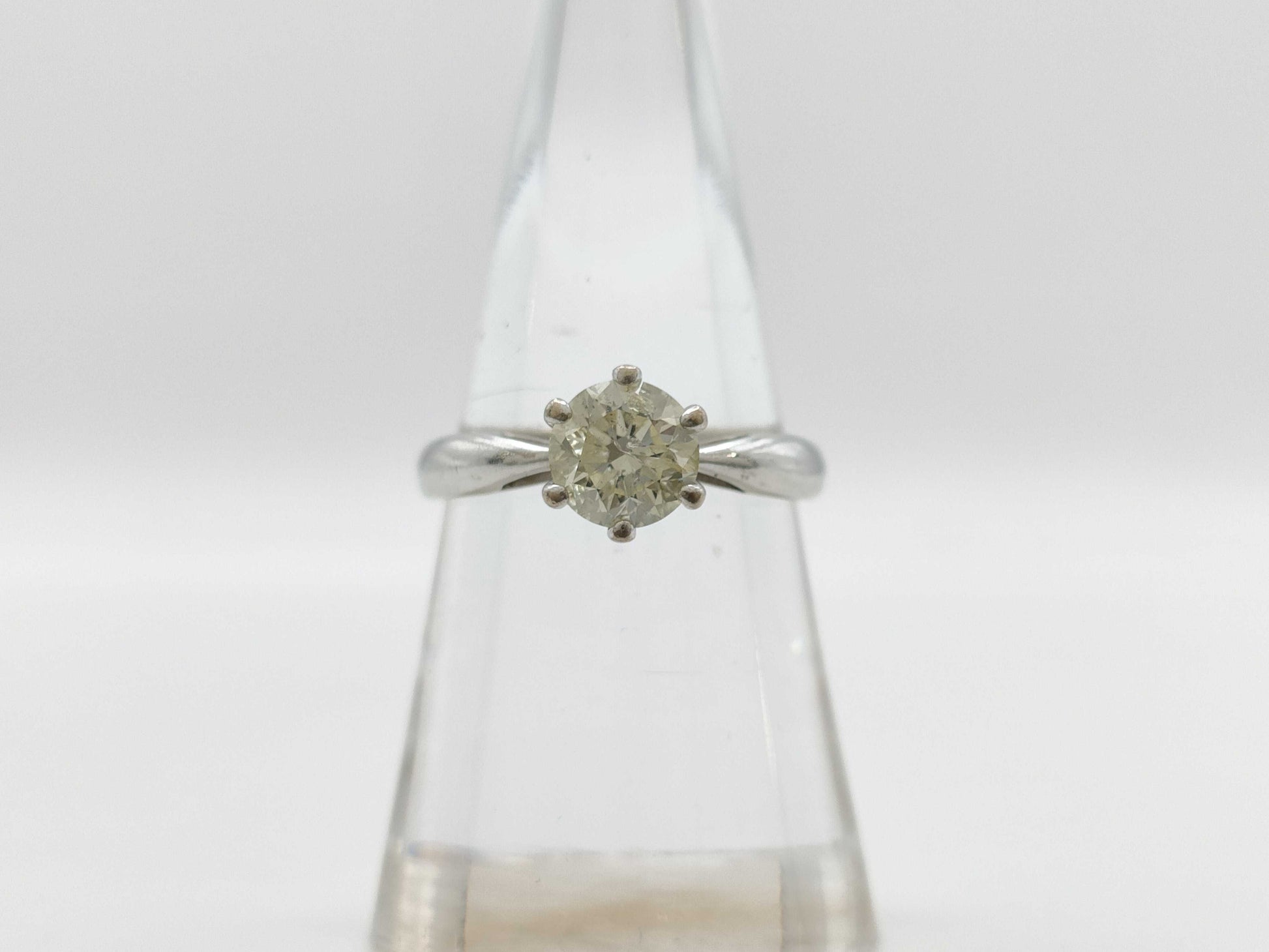 D1.04ct K18WG 3.6g Ring 