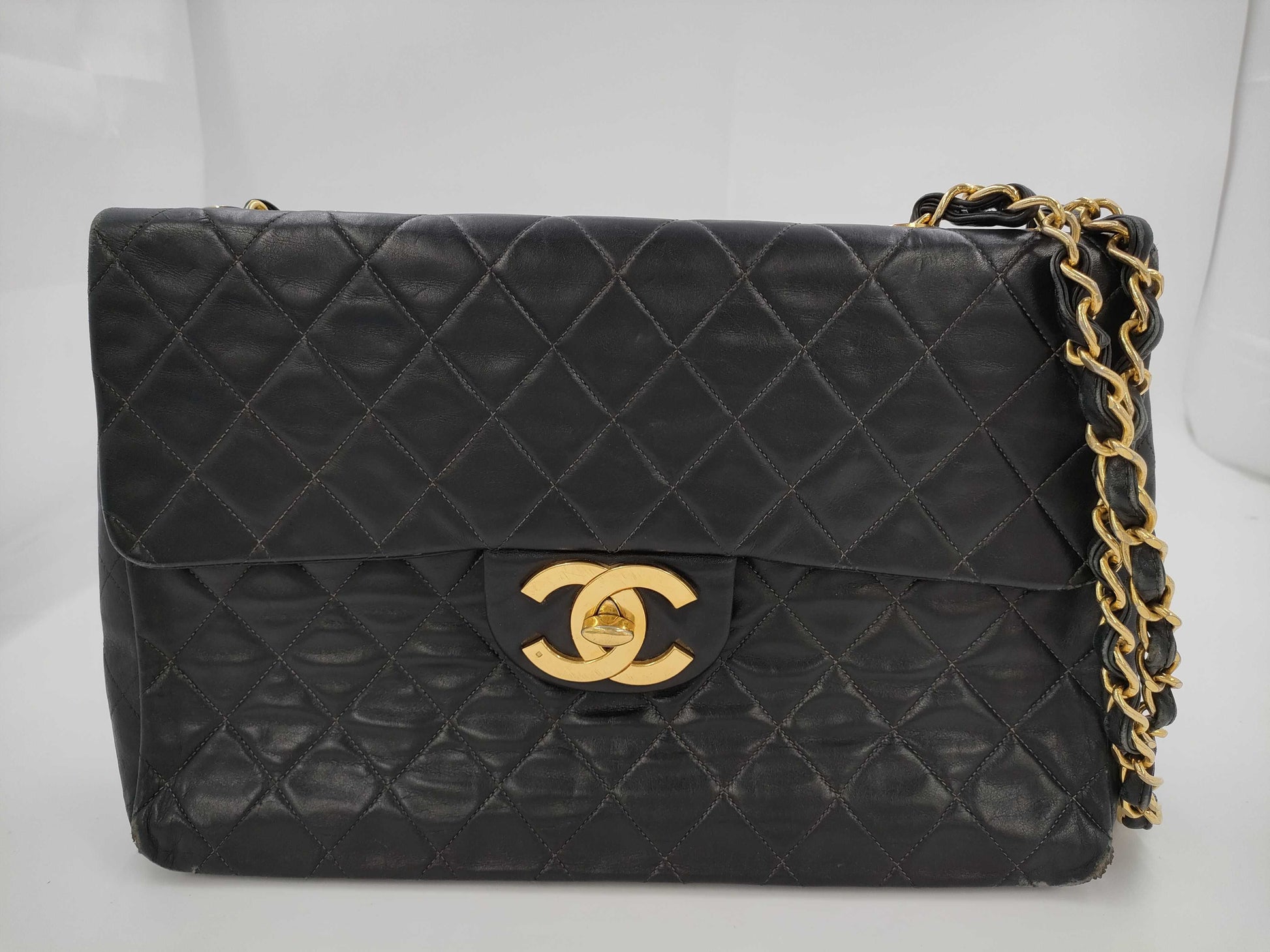 CHANEL Shoulder Bag, Deca Matelasse, Black