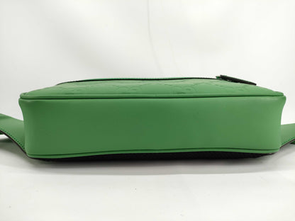 GUCCI GG GUCCI Rubber Effect Green Leather 771422 Body Bag Bum Bag Waist Bag