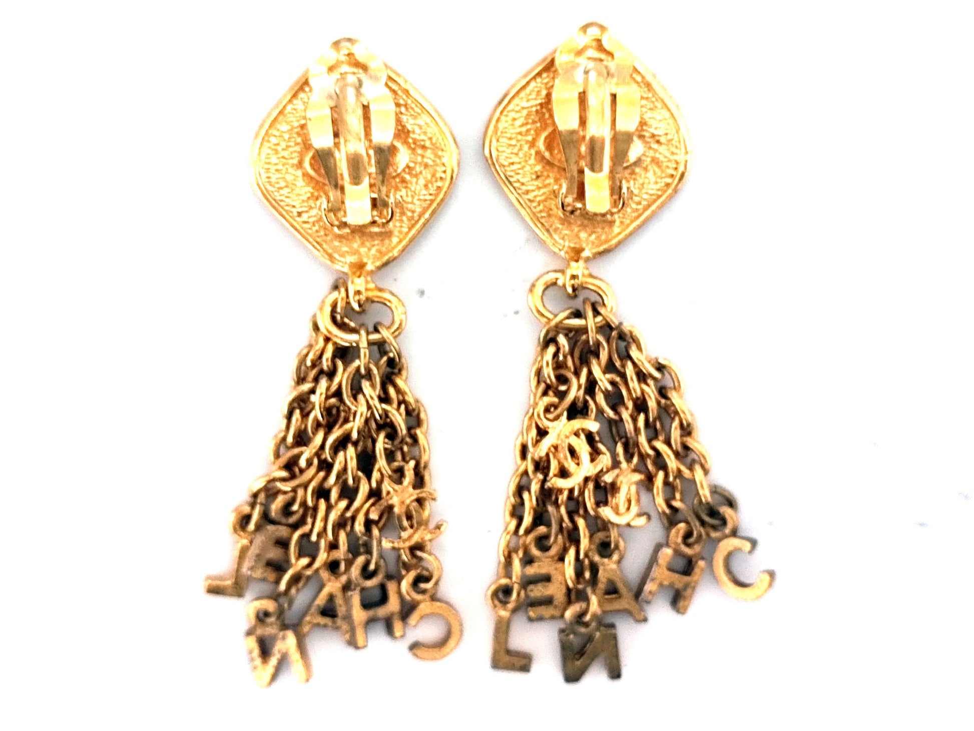 CHANEL CHANEL Logo Initial Swing Earrings