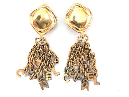 CHANEL CHANEL Logo Initial Swing Earrings