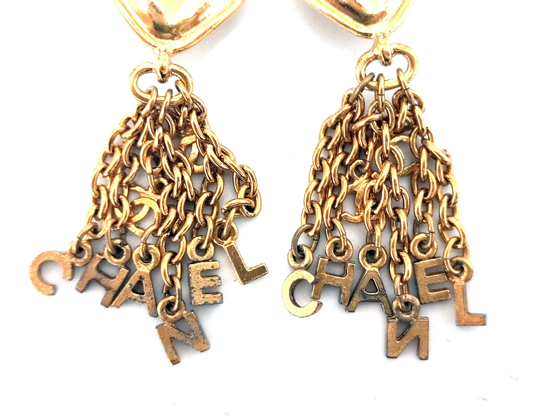 CHANEL CHANEL Logo Initial Swing Earrings