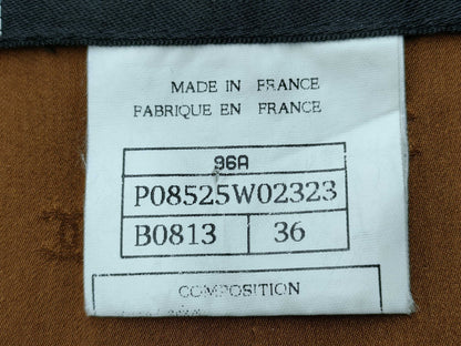 CHANEL Gripoa Button Tweed Long Coat, Gold and Brown, Size 96A, Size 36, Hanger Included