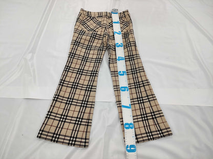 BURBERRY Nova Check Pants with Horse Logo Embroidery, Size 36