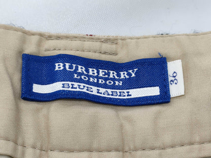 BURBERRY Nova Check Pants with Horse Logo Embroidery, Size 36