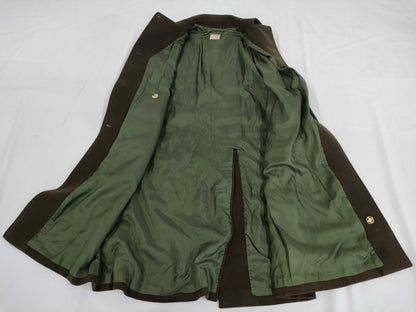 CELINE Long Coat with Triomphe Buttons in Khaki
