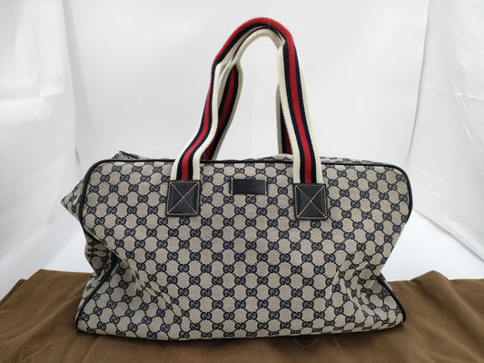 GUCCI Sherry Line Boston Bag Canvas Boston Bag