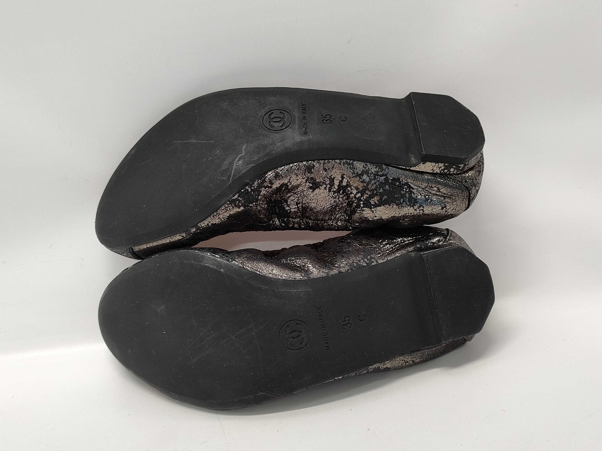 CHANEL Coco Mark Leather Ballet Flats Size 35 Other Shoes