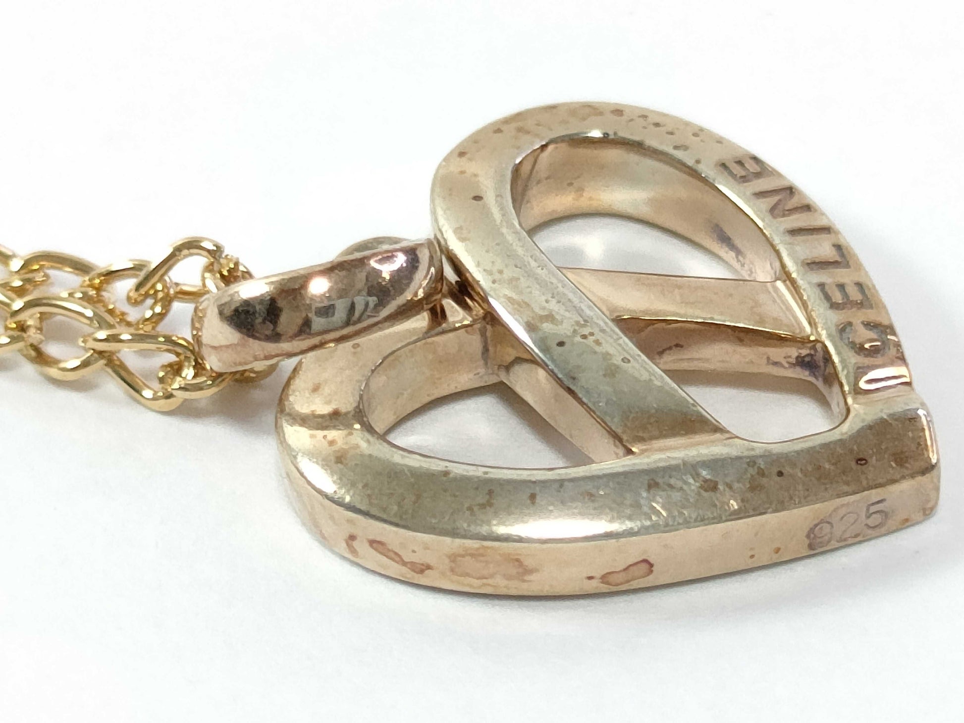 CELINE Heart Necklace Gold Non-Original Chain Necklace