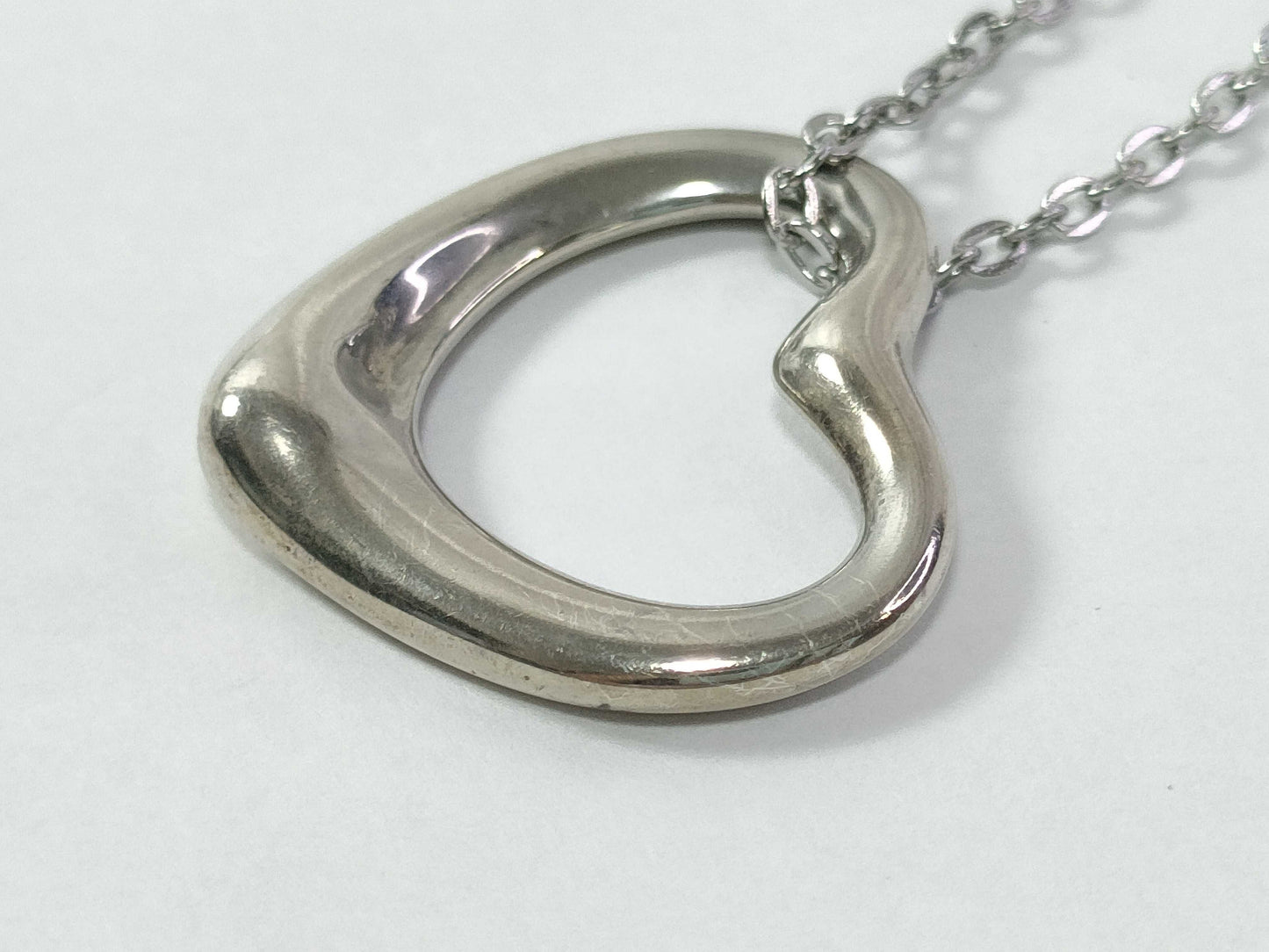 Tiffany & Co. Open Heart 925 Necklace with Non-Original Chain