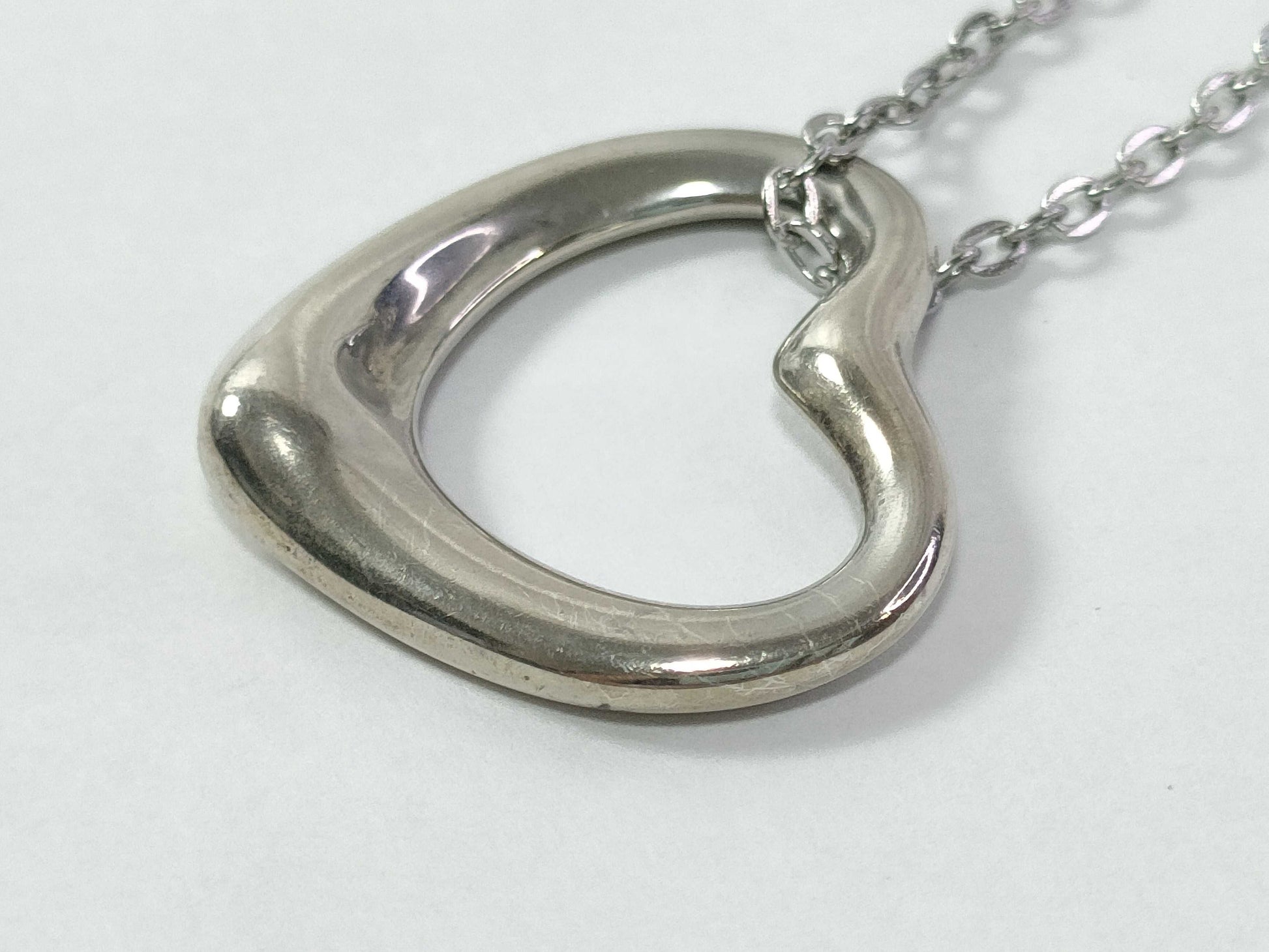 Tiffany & Co. Open Heart 925 Necklace with Non-Original Chain