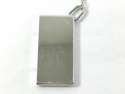 HERMES Amour Silver Plate Necklace with Non-Original Chain