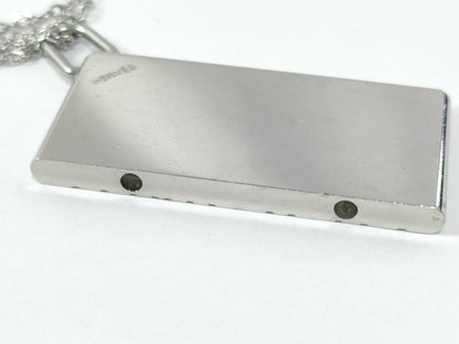 HERMES Amour Silver Plate Necklace with Non-Original Chain