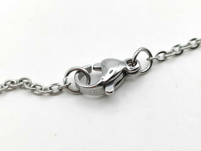 HERMES 1+1=1 Silver Plate Necklace with Non-Original Chain