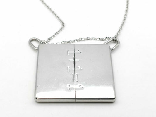 HERMES 1+1=1 Silver Plate Necklace with Non-Original Chain