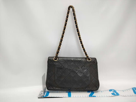 CHANEL Matelasse 23 Lambskin Double Flap Double Chain Bag in Black with Gold Hardware, 2856118, No. 2, A01113 Shoulder Bag