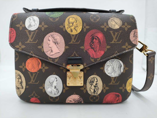 LOUIS VUITTON Monogram Pochette Metis with Shoulder Strap, Fornasetti Shoulder Bag