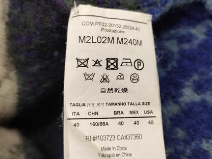 EMPORIO ARMANI Long Wool Coat, Blue, Size 40