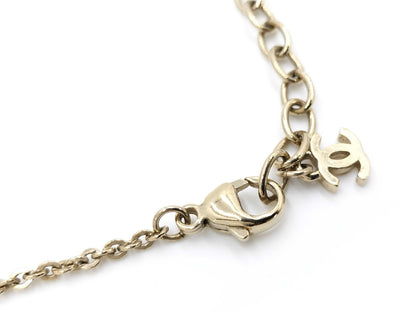 CHANEL Crystal Ball Pink Necklace D21 K Coco Mark Necklace