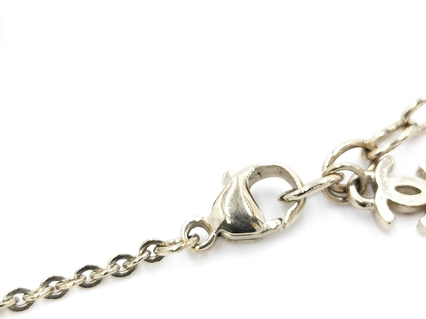 CHANEL Crystal Ball Pink Necklace D21 K Coco Mark Necklace