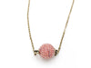 CHANEL Crystal Ball Pink Necklace D21 K Coco Mark Necklace
