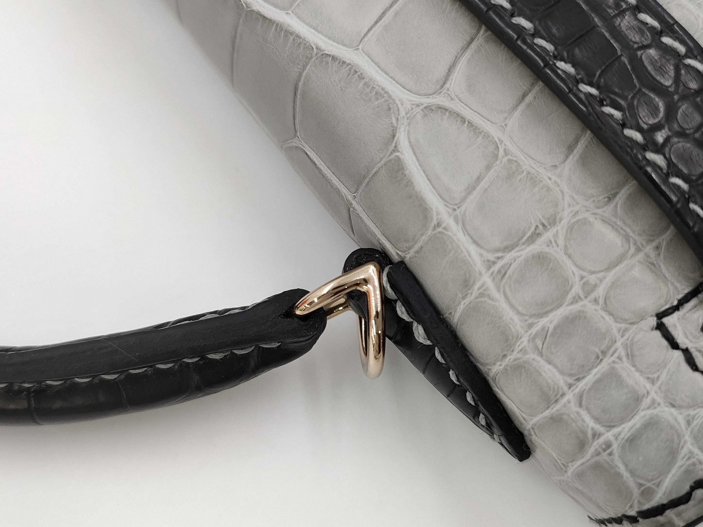 HERMES Mini Kelly Gripere / Black x Crocodile Alligator Leather x Permabrass Hardware x W Stamp [WIS441CZ] CITES Available Handbag