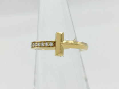 Tiffany & Co. T One Narrow Diamond Ring in Yellow Gold and Au750, 3.8g 