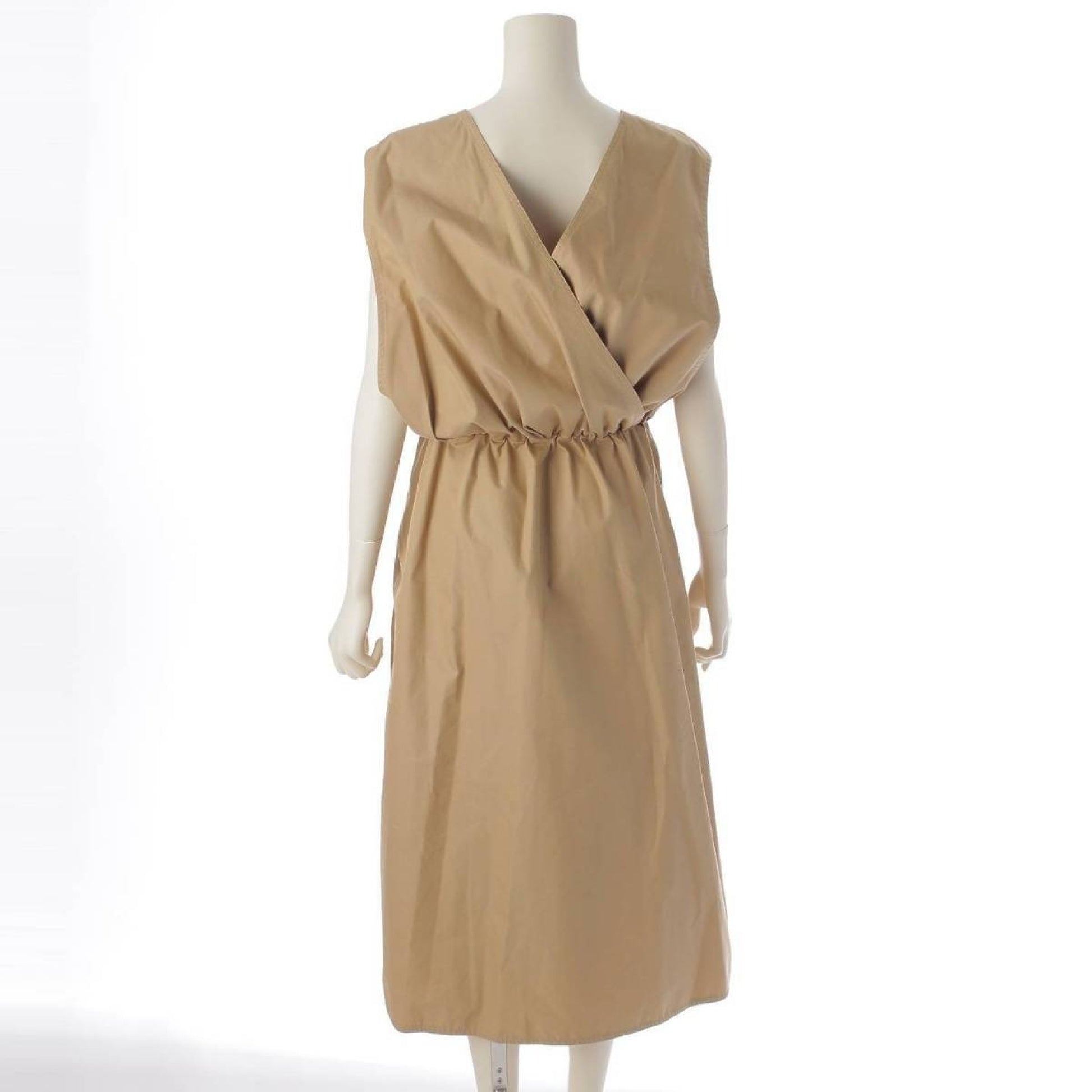 Cotton Gabardine Overalls Dress 6526-234-1316 Beige Dress Size 36 Dress