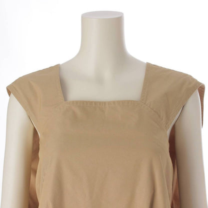 Cotton Gabardine Overalls Dress 6526-234-1316 Beige Dress Size 36 Dress