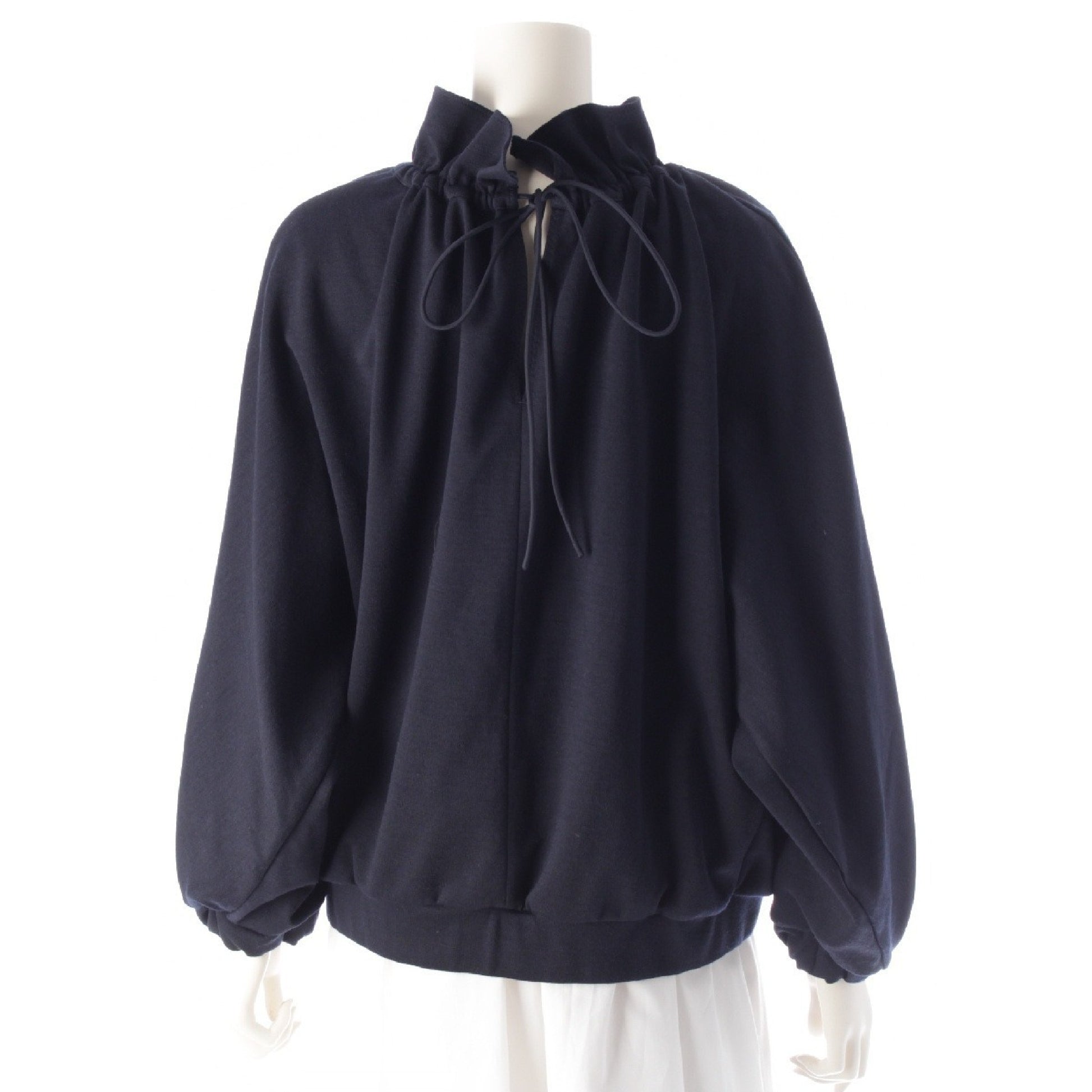 Drawer 24 Wool Ruffle Drawcord Sweatshirt 6512-299-0721 Navy Drawer 1 Tops