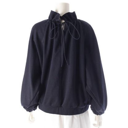 Drawer 24 Wool Ruffle Drawcord Sweatshirt 6512-299-0721 Navy Drawer 1 Tops