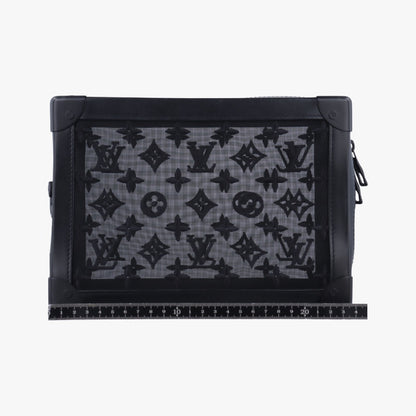 LOUIS VUITTON Soft Trunk Noir Monogram Mesh and Calf Leather Shoulder Bag M53964DU3109