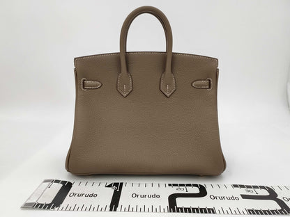 HERMES Birkin 25 Togo Etoupe Gold Hardware GP K Stamp Handbag