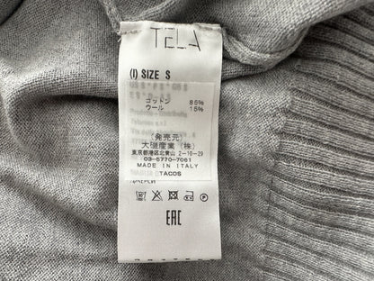 TELA Layered Knit Top, Gray, Made in Italy, Size S