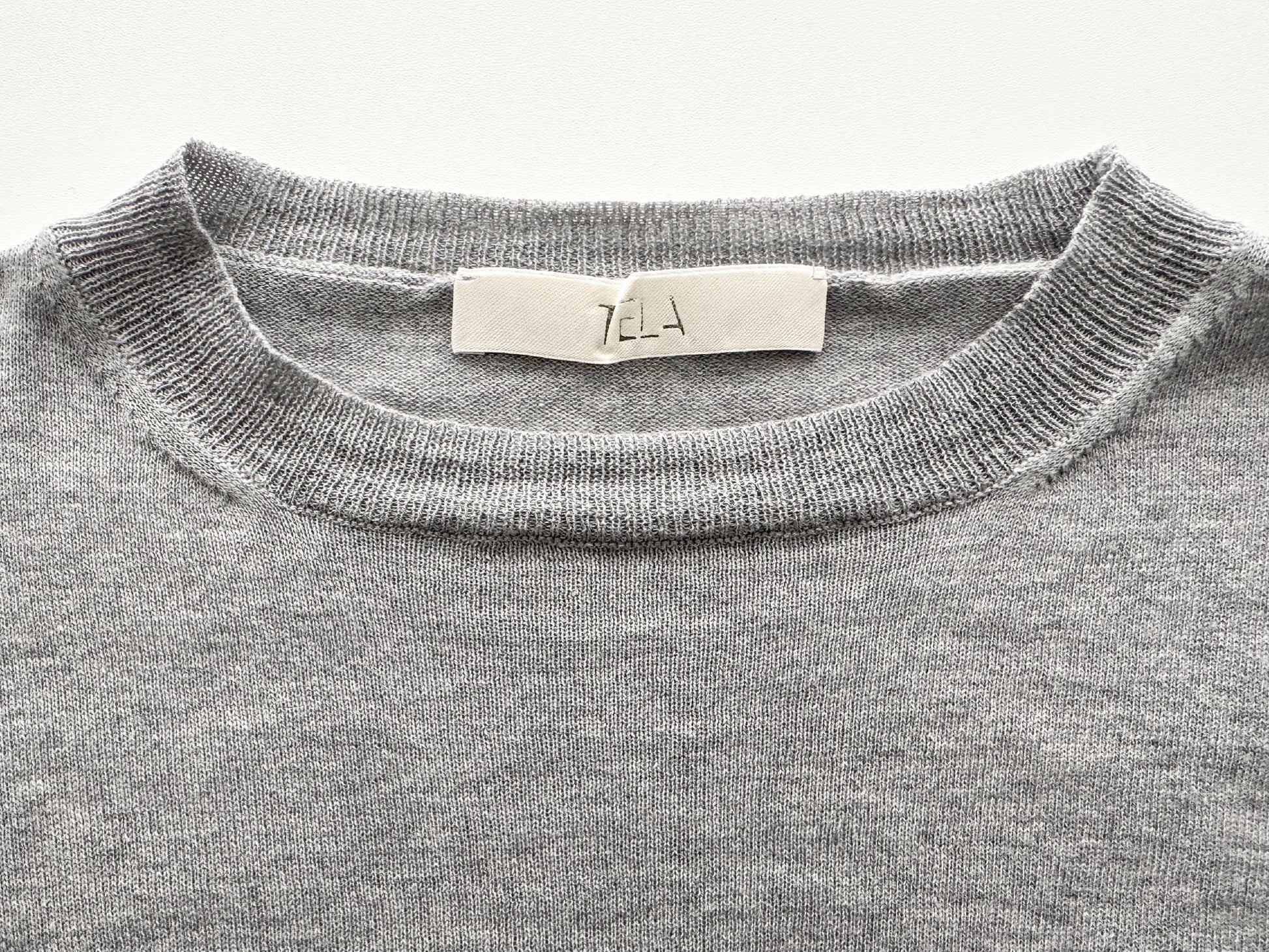 TELA Layered Knit Top, Gray, Made in Italy, Size S