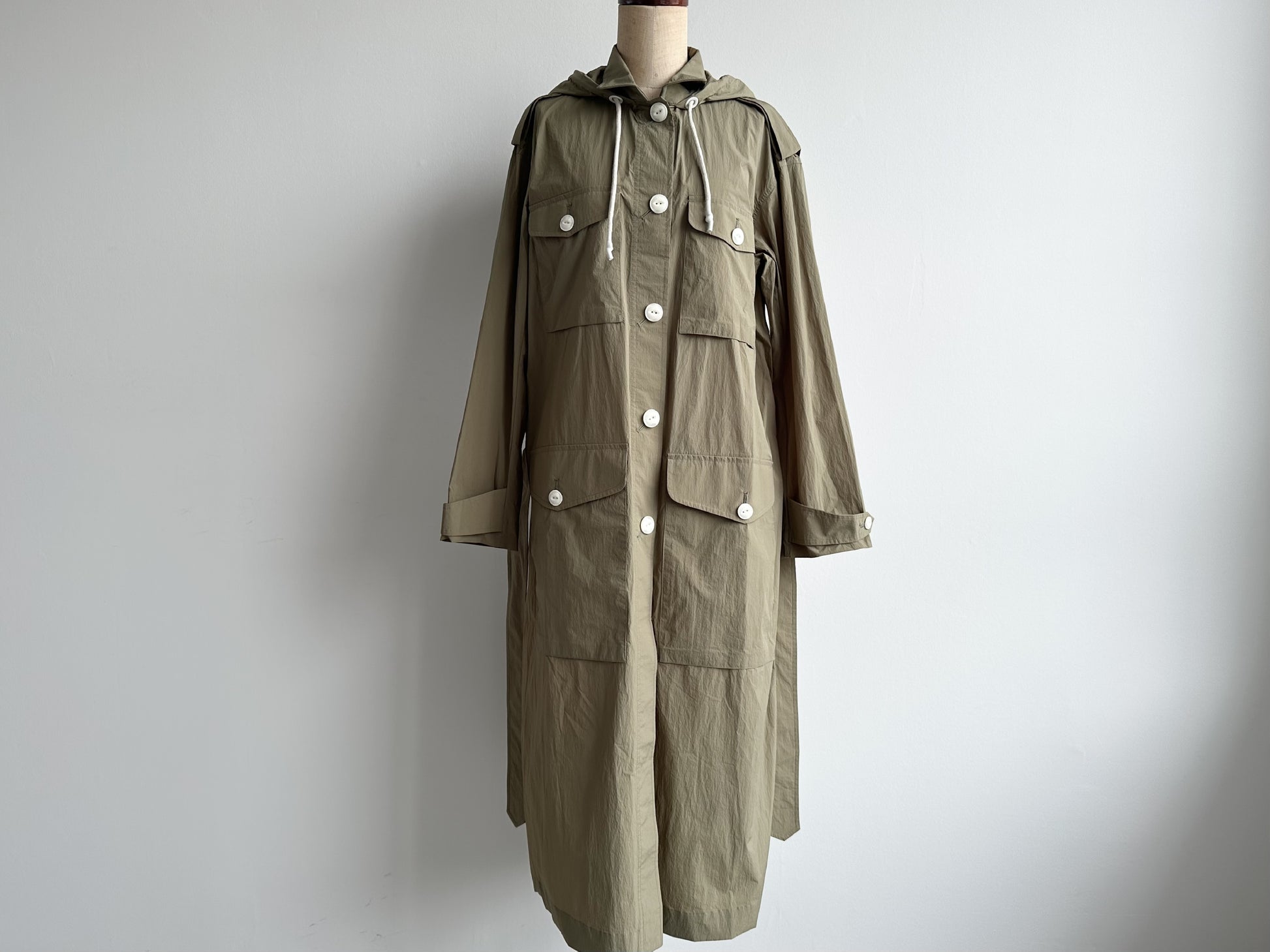 rag&bone Hooded Nylon Coat, Khaki, Size XS