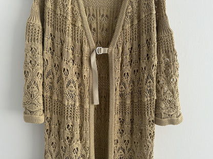 Uhr Crochet Knit Coat, Long Cardigan, Free Size, with Tags