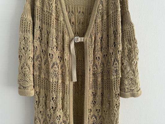 Uhr Crochet Knit Coat, Long Cardigan, Free Size, with Tags