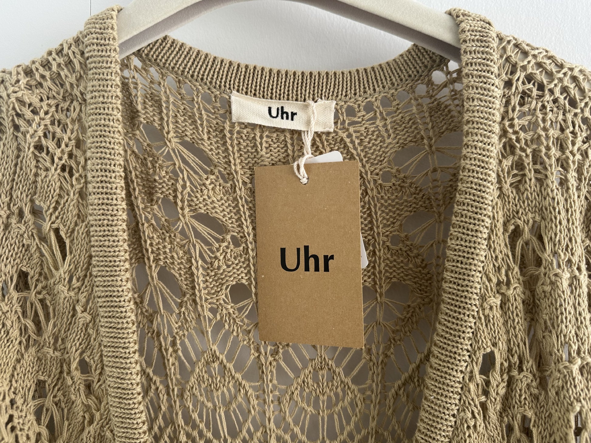 Uhr Crochet Knit Coat, Long Cardigan, Free Size, with Tags