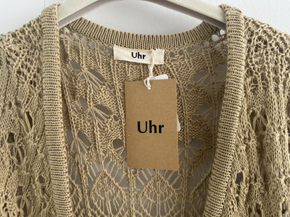 Uhr Crochet Knit Coat, Long Cardigan, Free Size, with Tags
