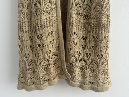 Uhr Crochet Knit Coat, Long Cardigan, Free Size, with Tags