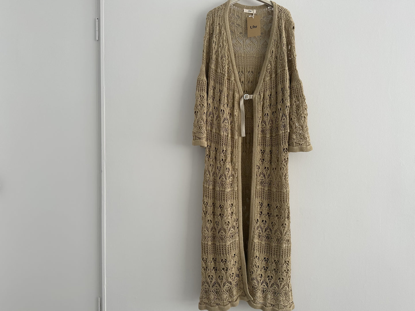 Uhr Crochet Knit Coat, Long Cardigan, Free Size, with Tags