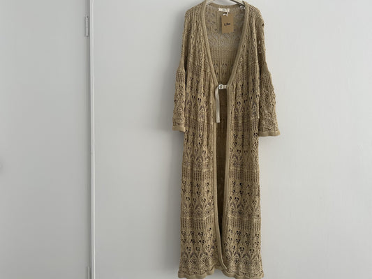 Uhr Crochet Knit Coat, Long Cardigan, Free Size, with Tags