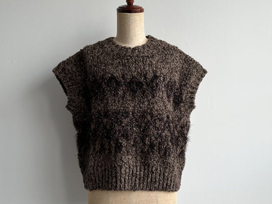 ROBERTO COLLINA Baby Alpaca Knit Vest, Brown, Size Small, with Tags
