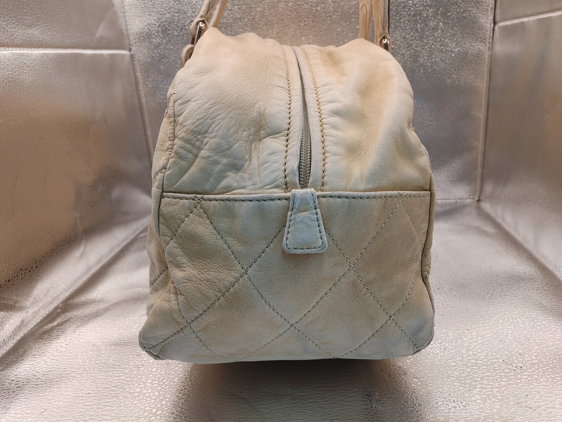 CHANEL Matelasse Shoulder Bag with Seal 10943015 Coco Charm and Storage Pouch, Beige Boston Bag