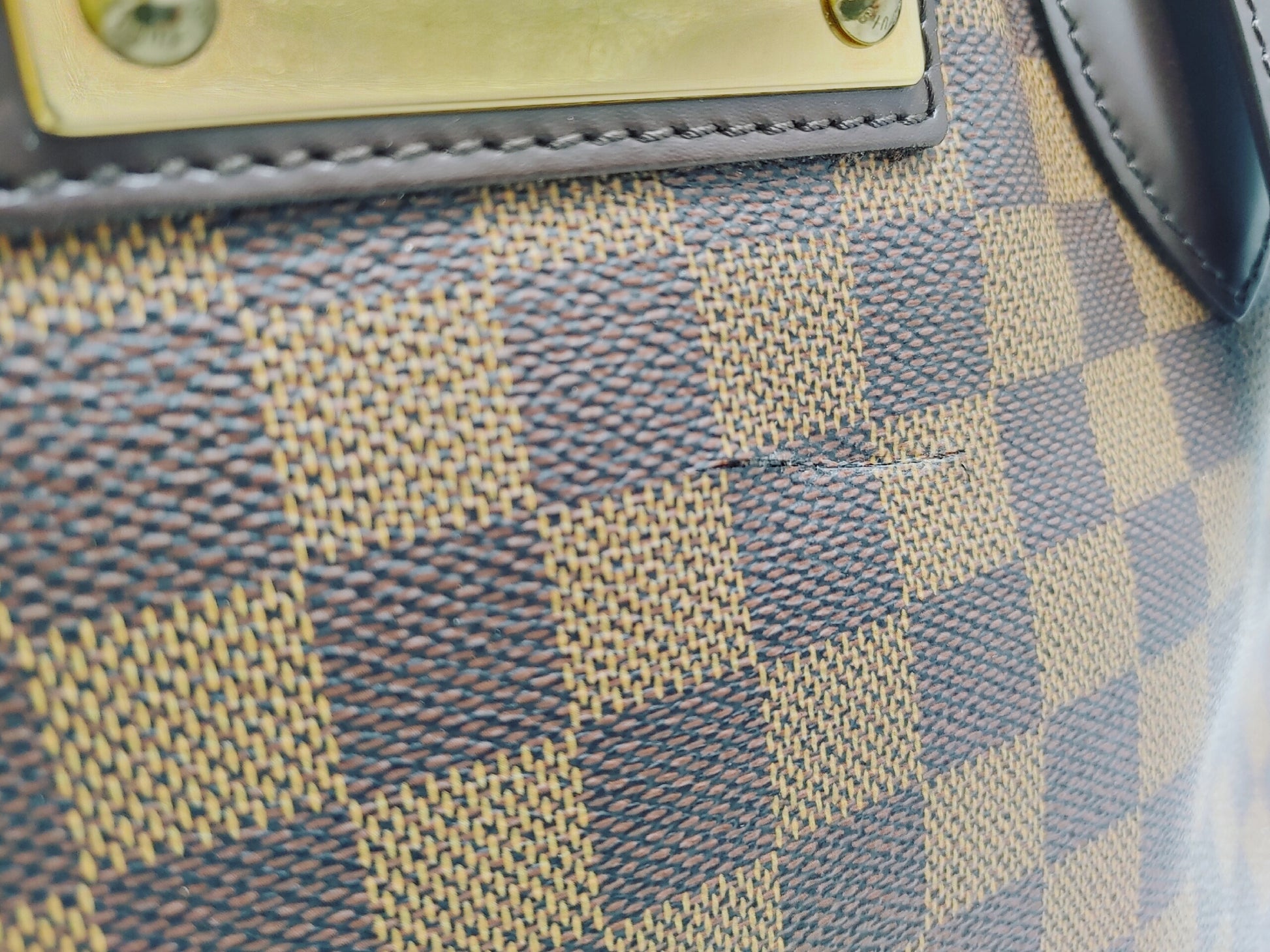 LOUIS VUITTON Damier Hampstead MM N51204 SP0067 PVC Brown Tote Bag
