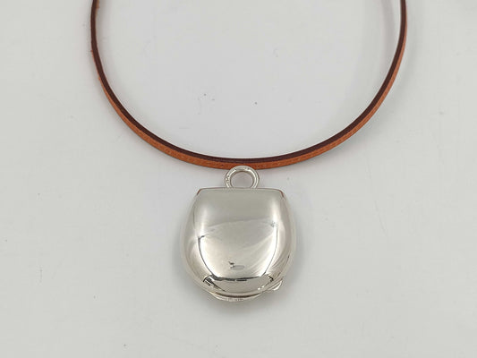 HERMES Locket Pill Case Necklace 925 Necklace