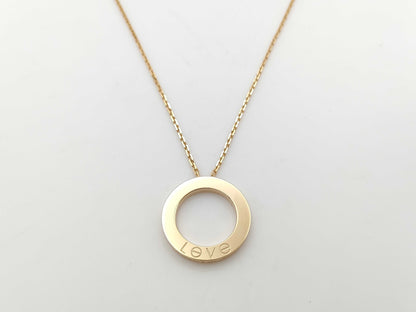 Cartier Love Circle YG 750 13.3g Necklace 